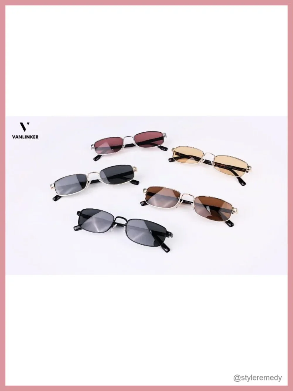 Sleek Minimalist Rectangular Polarized Sunglasses for Women Men 90s Y2k Thin